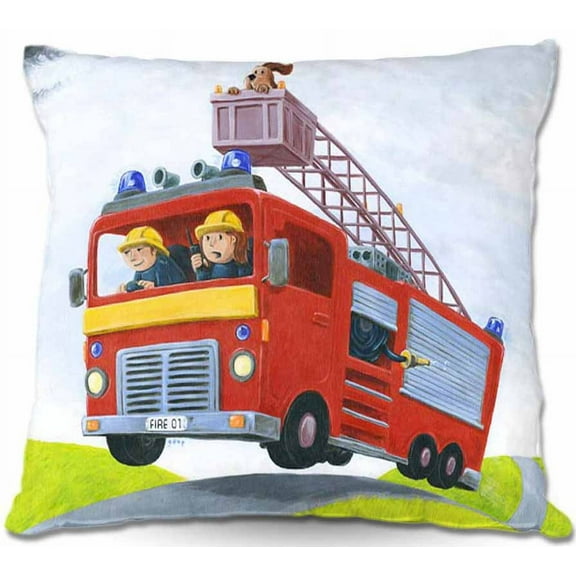 DiaNoche Designs Throw Pillows from Artist Gabriel Cunnett - Fire Truck