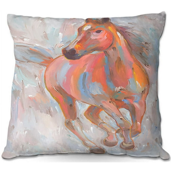 DiaNoche Designs Throw Pillows from Artist Hooshang Khorasani - Equine Elegance I Horses