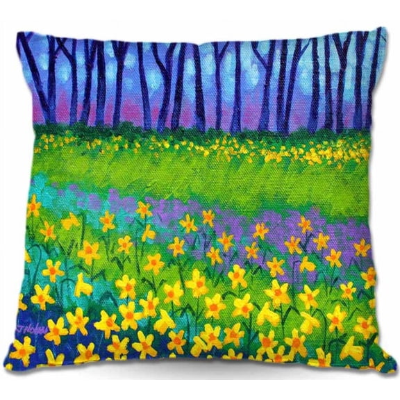 DiaNoche Designs Throw Pillows from Artist John Nolan - Spring Daffs II
