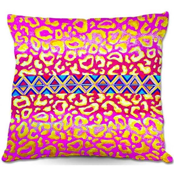 DiaNoche Designs Throw Pillows from Artist Julia Di Sano - Leopard Trail Pink