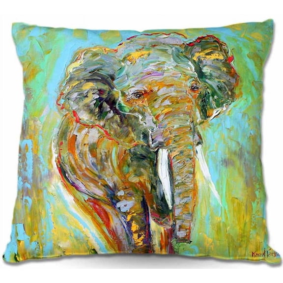 DiaNoche Designs Throw Pillows from Artist Karen Tarlton - Elephant