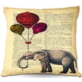 thumbnail image 1 of DiaNoche Designs Throw Pillows from Artist Madame Memento - Elephant Red Balloons, 1 of 1