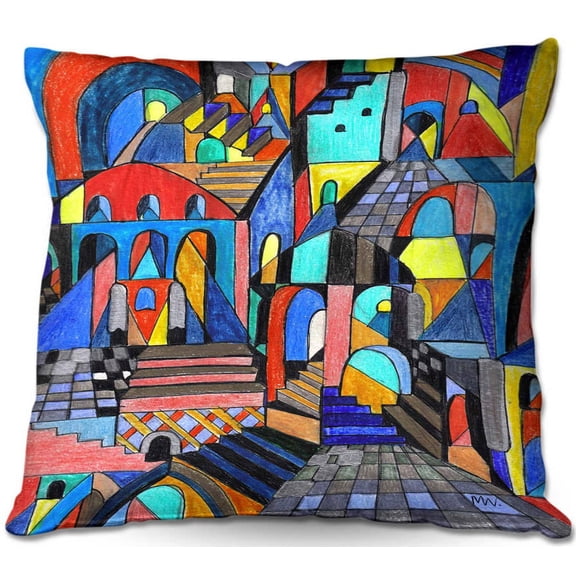 DiaNoche Designs Throw Pillows from Artist Maeve Wright - Eschers Citidel