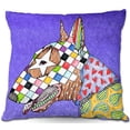 thumbnail image 1 of DiaNoche Designs Throw Pillows from Artist Marley Ungaro - Bull Terrier Dog Indigo, 1 of 1