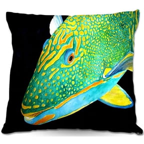 DiaNoche Designs Throw Pillows from Artist Marley Ungaro - Deep Sea Life- Parrot Fish