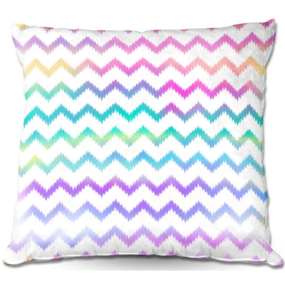 DiaNoche Designs Throw Pillows from Artist Organic Saturation - Bubble Ikat Chevron
