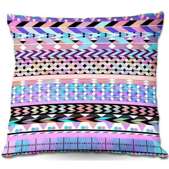 DiaNoche Designs Throw Pillows from Artist Organic Saturation - Girly Colorful Aztec Pattern