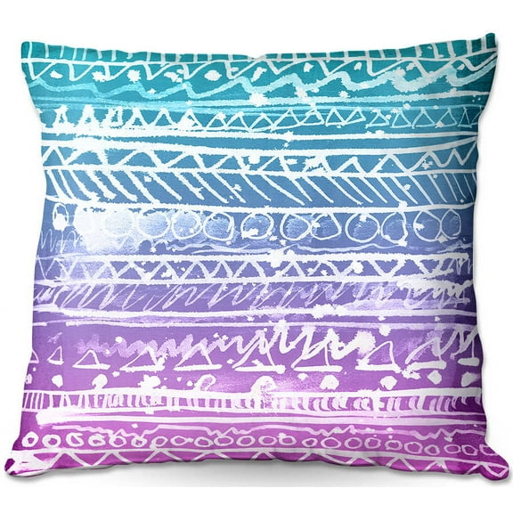 DiaNoche Designs Throw Pillows from Artist Organic Saturation - Pastel Ombre Aztec