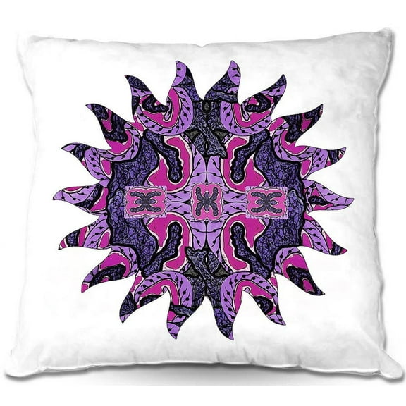 DiaNoche Designs Throw Pillows from Artist Susie Kunzelman - Purple Maze Sun