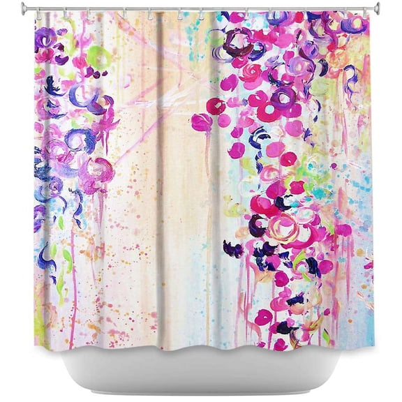 DiaNoche Designs Unique Bathroom Shower Curtains by Julia Di Sano - Dance of the Sakura