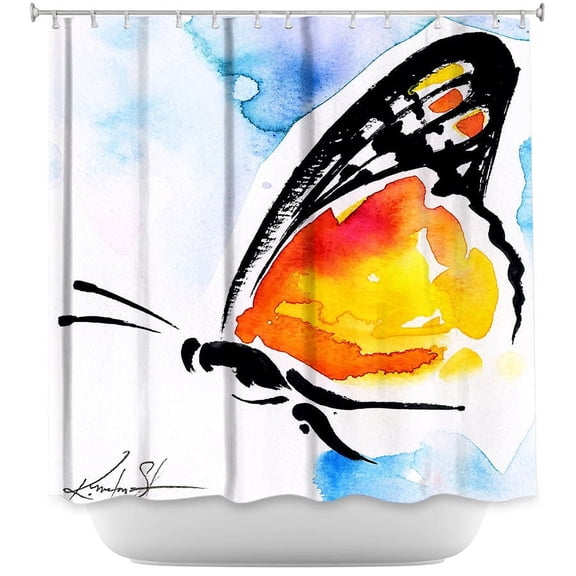 DiaNoche Designs Unique Bathroom Shower Curtains by Kathy Stanion - Butterfly Love XXX