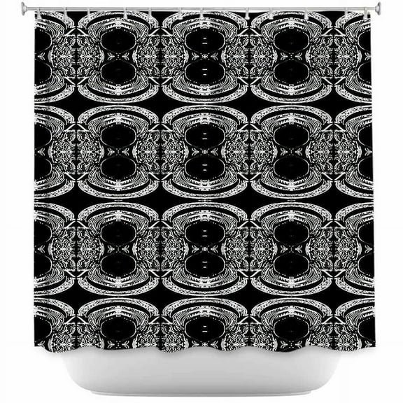 DiaNoche Designs Unique Bathroom Shower Curtains by Susie Kunzelman - Black Curtain II