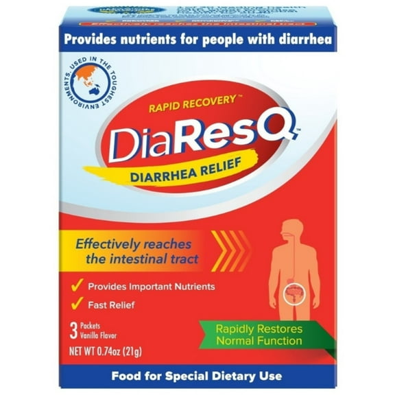 DiaResQ Adult Diarrhea Rapid Recovery Packets, 3 ea (Pack of 3)