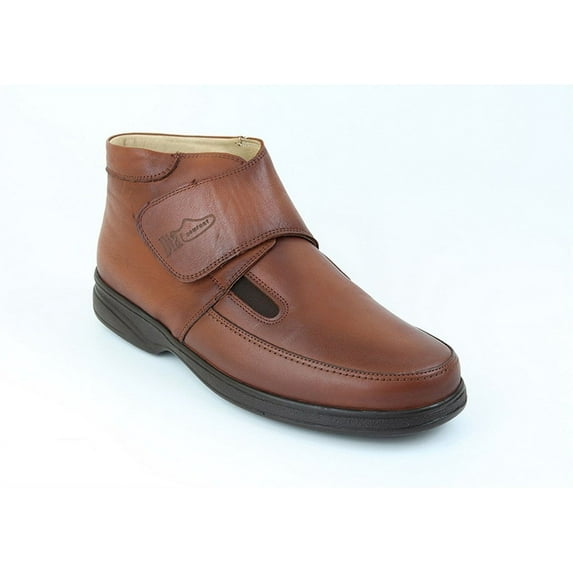 DIATHOR Orthopedic Chukka Boots for Men, Wide, Low Heel, Thin, Round Toe, Brown, Size 11
