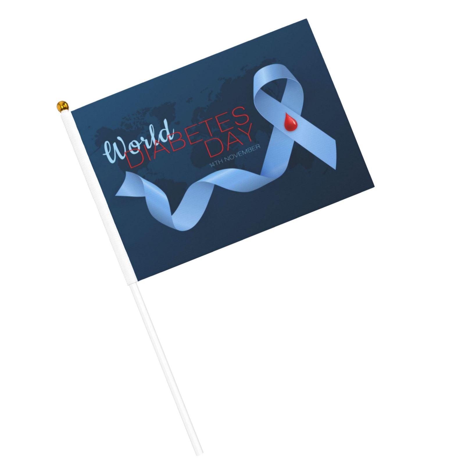 Diabetes Awareness Month Blue Ribbon Mini Hand Held Flags Small Flag Diabetes Awareness Month Blue Ribbon Mini Hand Held Flags Small Flag