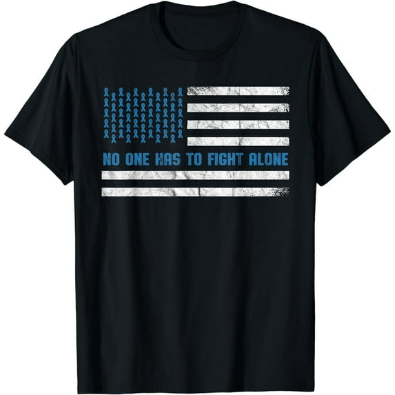 Diabetes Awareness No One Has To Fight Alone American Flag T-Shirt