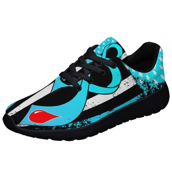 Diabetes Awareness Shoes Sneakers for Women Men Black Size 6