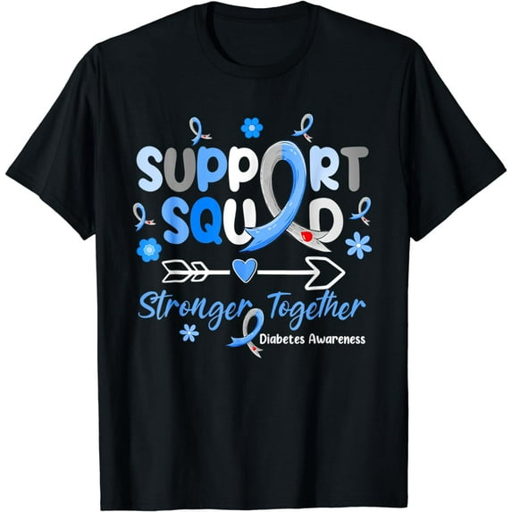 Diabetes Awareness Type 1 2 Shirt Women Kids Support Squad T-Shirt