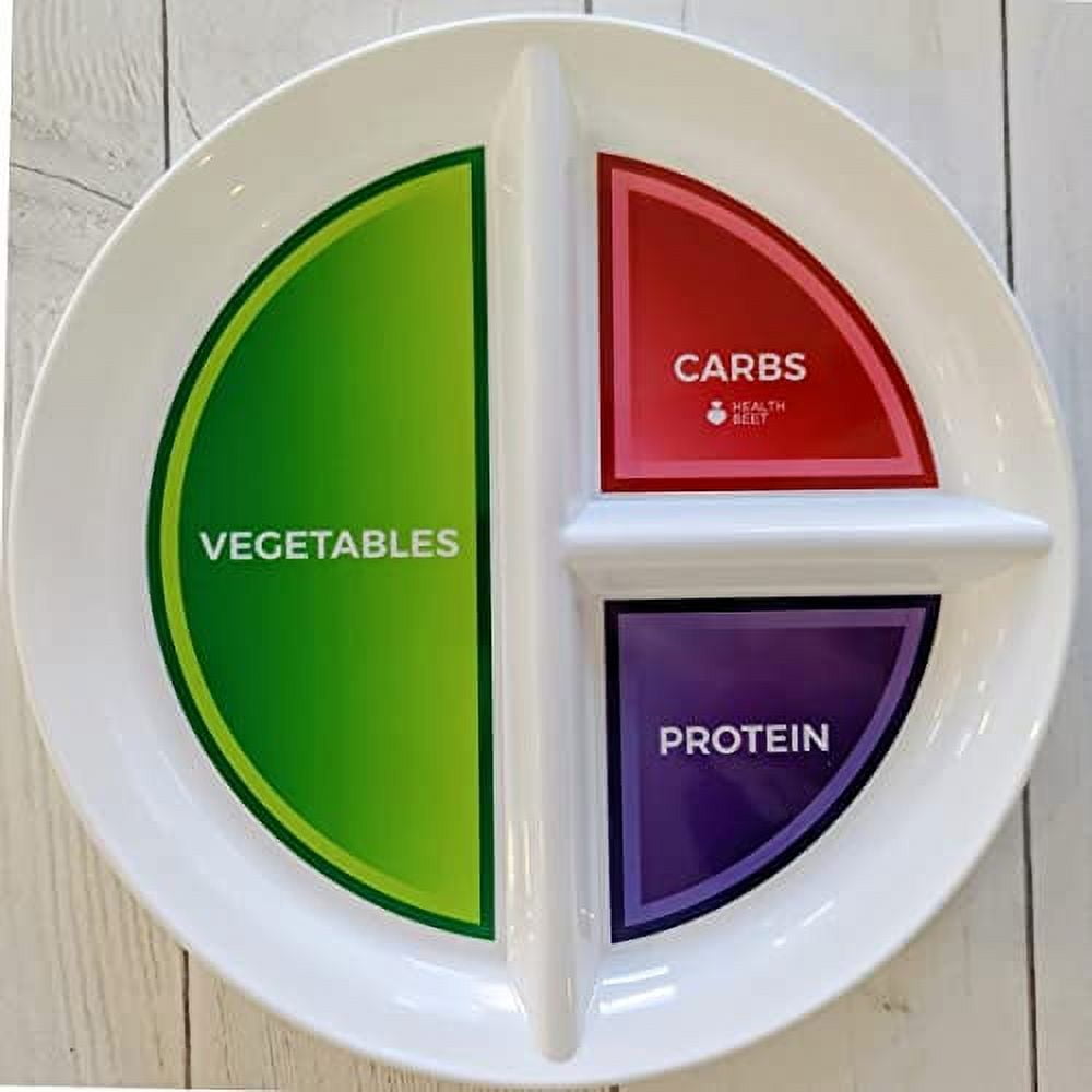 Diabetes Portion Plate with DIVIDED SECTIONS for Healthy Eating and portion control (1