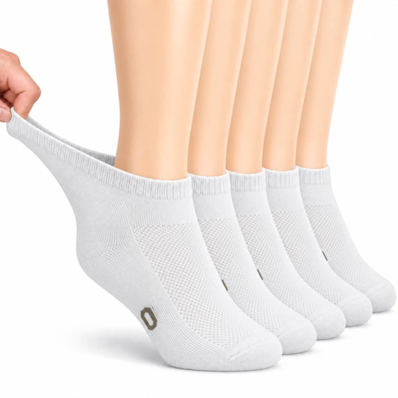 Diabetic Ankle Socks for Men Women Non Binding Loose Fit Breathable Socks for Neuropathy Edema Foot Health Daily Wear 5 Pairs