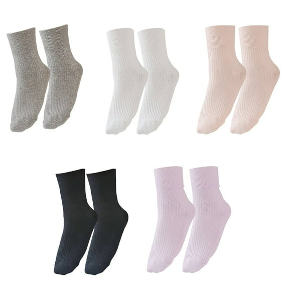 Diabetic Care Socks 5 Pairs Foot Protection Women Womens Cotton for Multifunction Soft Elderly Combed