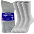 thumbnail image 1 of Diabetic Cotton Crew Socks for Men and Women Grey 6 Pairs 13-15, 1 of 7