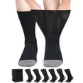 thumbnail image 1 of UNEEI Diabetic Socks for Men & Women, 6 Pairs Non-Binding Crew Socks with Extra Wide Loose Fit for Swollen Feet and Calves, Color-Block Design, Size 11-13, 1 of 6