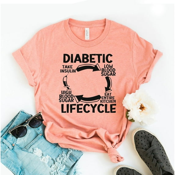 Diabetic Life Cycle T-shirt Diabetes Support Awareness Shirt Type One Tee Gift Shirts Is A Beautiful Ride Shirt. Cycling Super Man-women Workout Bicycle Bike Gym