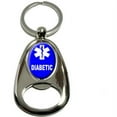 thumbnail image 1 of Diabetic, Medical Emergency, Star of Life, Chrome Plated Metal Spinning Oval Design Bottle Opener Keychain Key Ring, 1 of 1