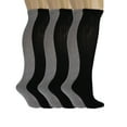 thumbnail image 1 of Diabetic Over The Calf Knee Socks for Men and Women Size 13-15 - (Black 3 Pairs, Gray 3 Pairs), 1 of 8