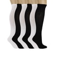 thumbnail image 1 of Diabetic Over The Calf Knee Socks for Men and Women Size 13-15 - (White 3 Pairs, Black 3 Pairs), 1 of 8