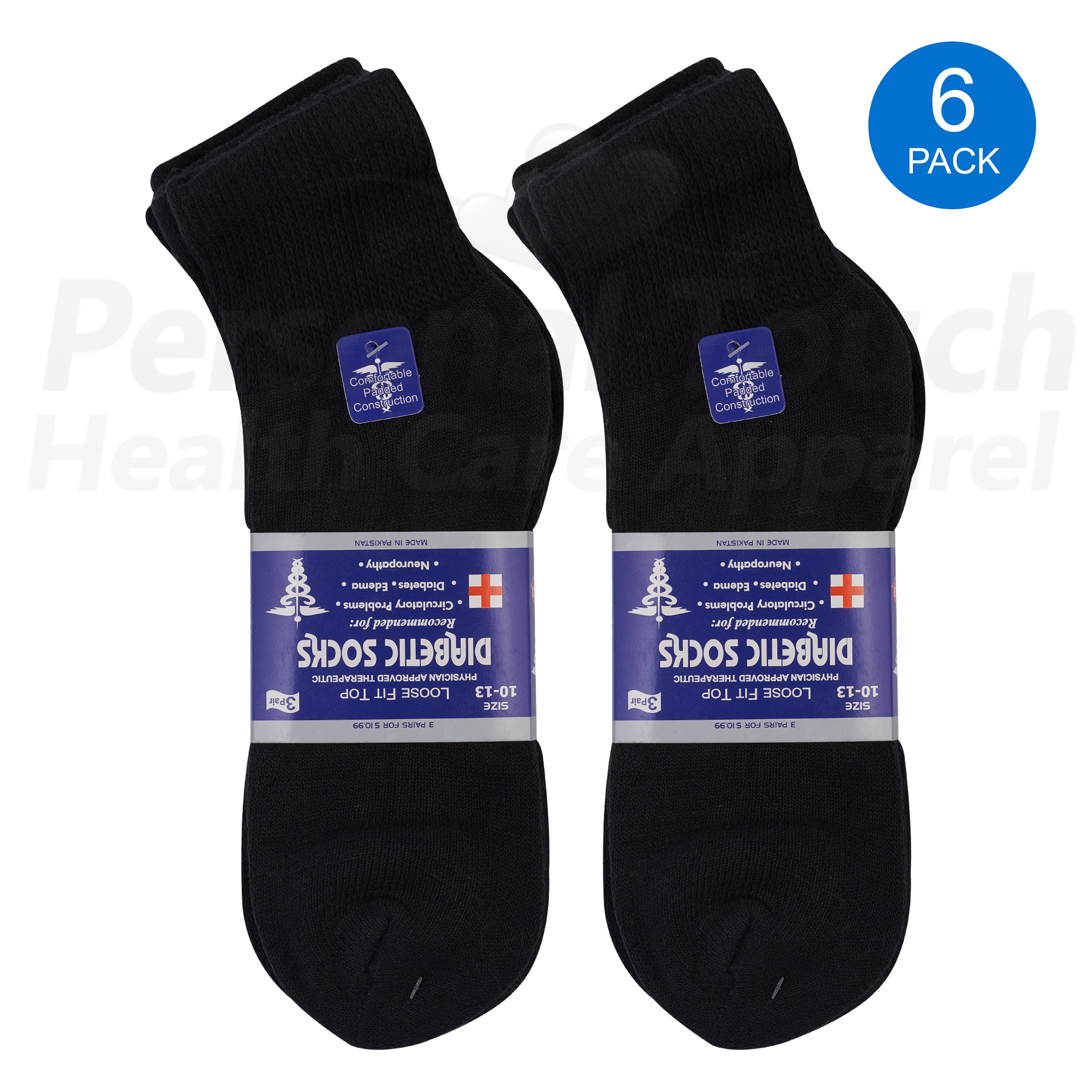 Diabetic Quarter Socks for Men & Women Physicians Approved Socks, 6