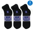 thumbnail image 1 of Diabetic Quarter Socks for Men & Women Physicians Approved Socks, 9 Pairs, Size 10-13 (Black), 1 of 5