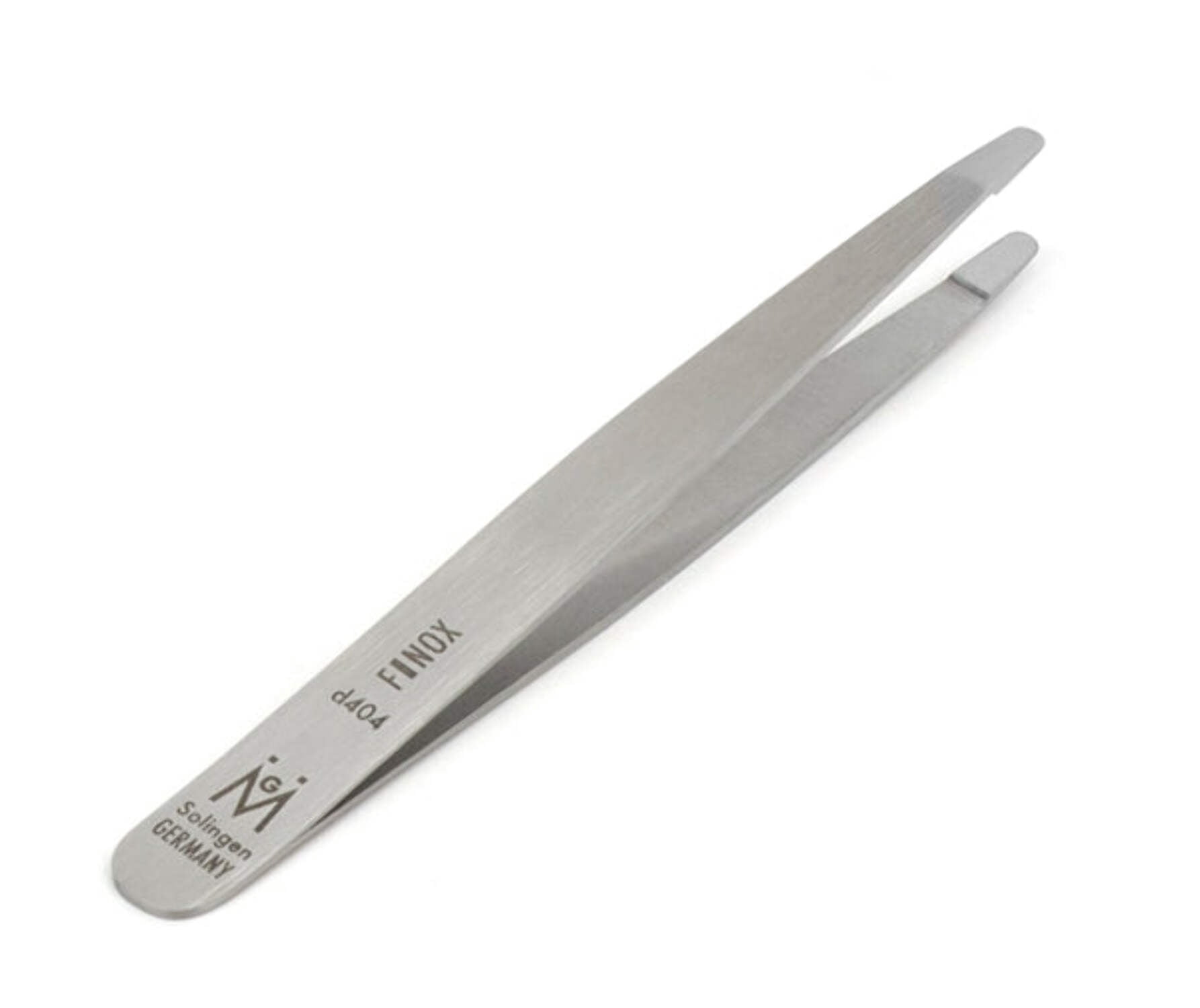 Diabetic Rounded Tweezers in Leather FINOX Surgical Stainless Steel Safety Round Tip Facial Hair Remover Eyebrow Plucking Tweezer German GERmanikure, 4404