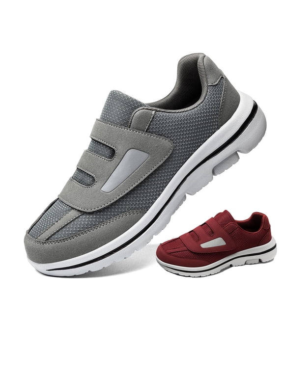 Diabetic Shoes for Men and Women Extra Wide Width Adjustable Sneakers for Swollen Feet Soft Sole Orthopedic Slip On Walking Shoes with Velcro Strap Comfortable Lightweight