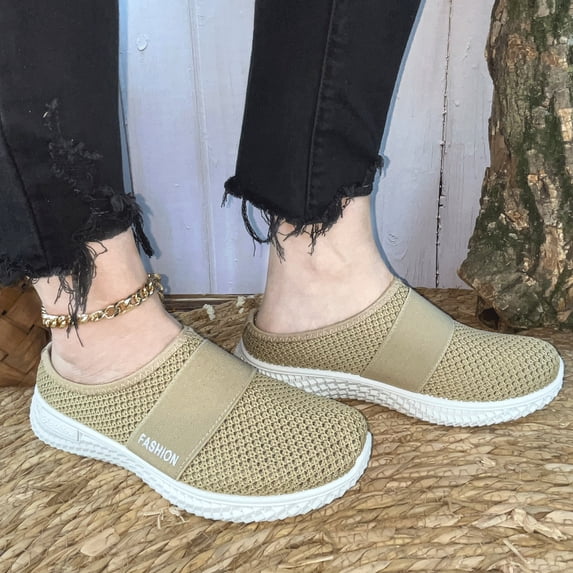 Diabetic Shoes for Women,Orthopedic Slip-On Backless Walking Shoes,Comfort Slip On Shoes with Arch Support, Breathable Knit Upper, Casual Shoe