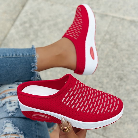 Diabetic Shoes for Women,Orthopedic Slip-On Walking Shoes with Air Cushion,Comfort Slip On Shoes with Arch Support, Breathable Knit Upper