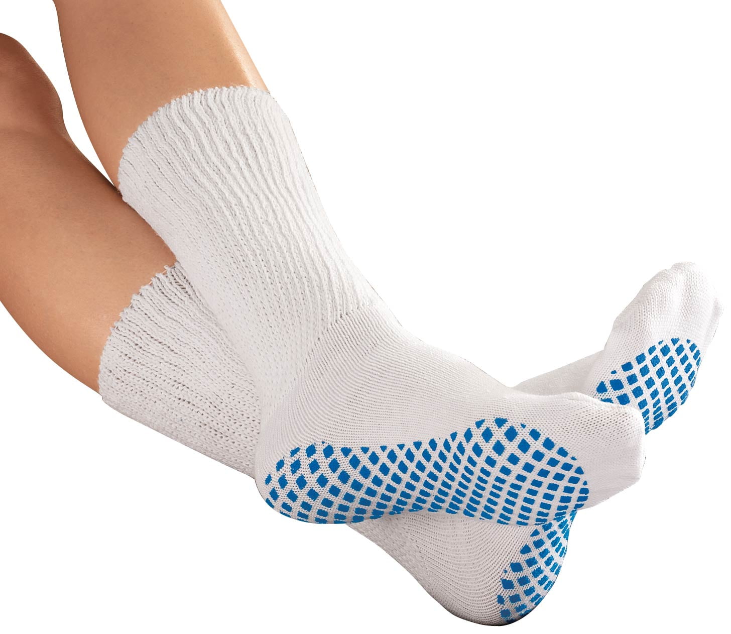 Diabetic Non Skid Slipper Socks/w Grippers for Men - 6 Pairs