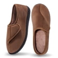 thumbnail image 1 of Diabetic Slippers Shoes for Men Arthritis Edema Adjustable Closure Memory Foam House Shoes, Brown 14, 1 of 7