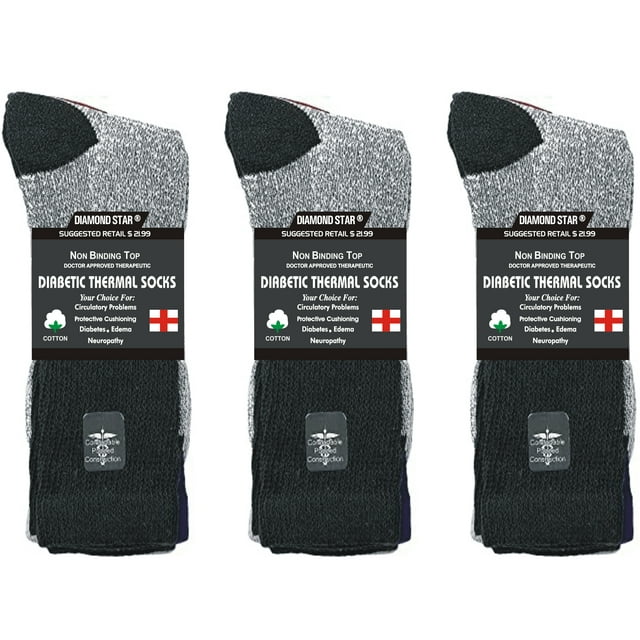 Diabetic Socks For Men and Women Loose Fit NonBinding Thermal Diabetic