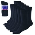 thumbnail image 1 of Debra Weitzner Diabetic Socks For Men and Women Loose Fit Non-Binding Cotton Crew Socks 10/13 Navy 6 Pairs, 1 of 1
