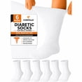 thumbnail image 1 of Comfello 3 Pairs Men's Diabetic Socks, Non-Binding Crew Socks, Extra Wide 10-13 Black, 1 of 4