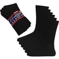 thumbnail image 1 of Diabetic Socks Men's & Women Crew Style Physicians Approved Circulatory Socks 3-12 Pairs (9-11, Black, 12 Pack), 1 of 4