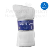 Diabetic Socks Men's & Women Crew Style Physicians Approved Socks, 3 Pairs, Size 13-15 (White)