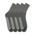 thumbnail image 1 of Diabetic Socks Non Skid Hospital Loose Fitting Slipper Socks With Gripper Bottoms 2 Pack Savings Gripper socks (9-11, Dark Gray), 1 of 5