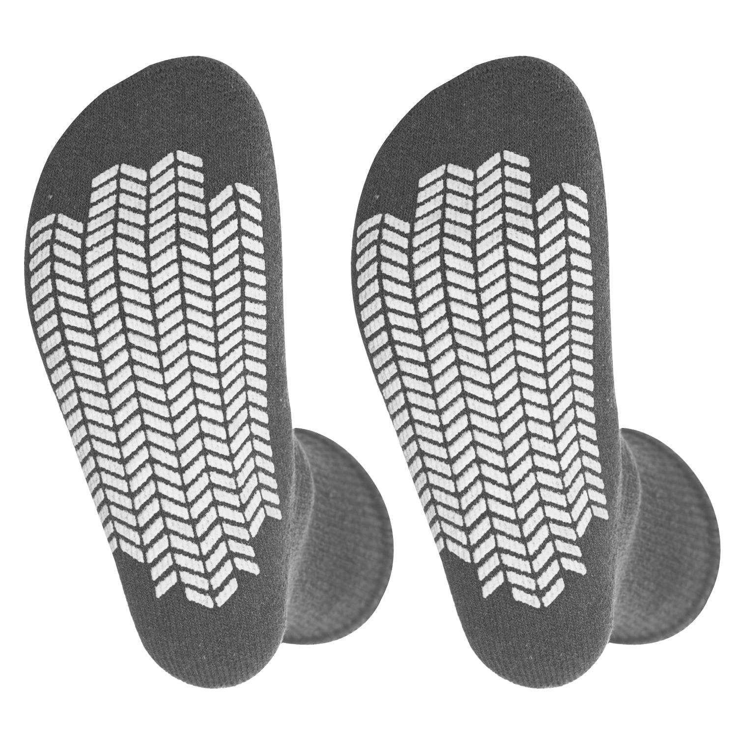 Diabetic Socks - Non Skid Hospital Loose Fitting Slipper Socks With Gripper Bottoms 2 Pack Savings - Gripper socks - Men's Size 10-13 (Skid 3 Grey)