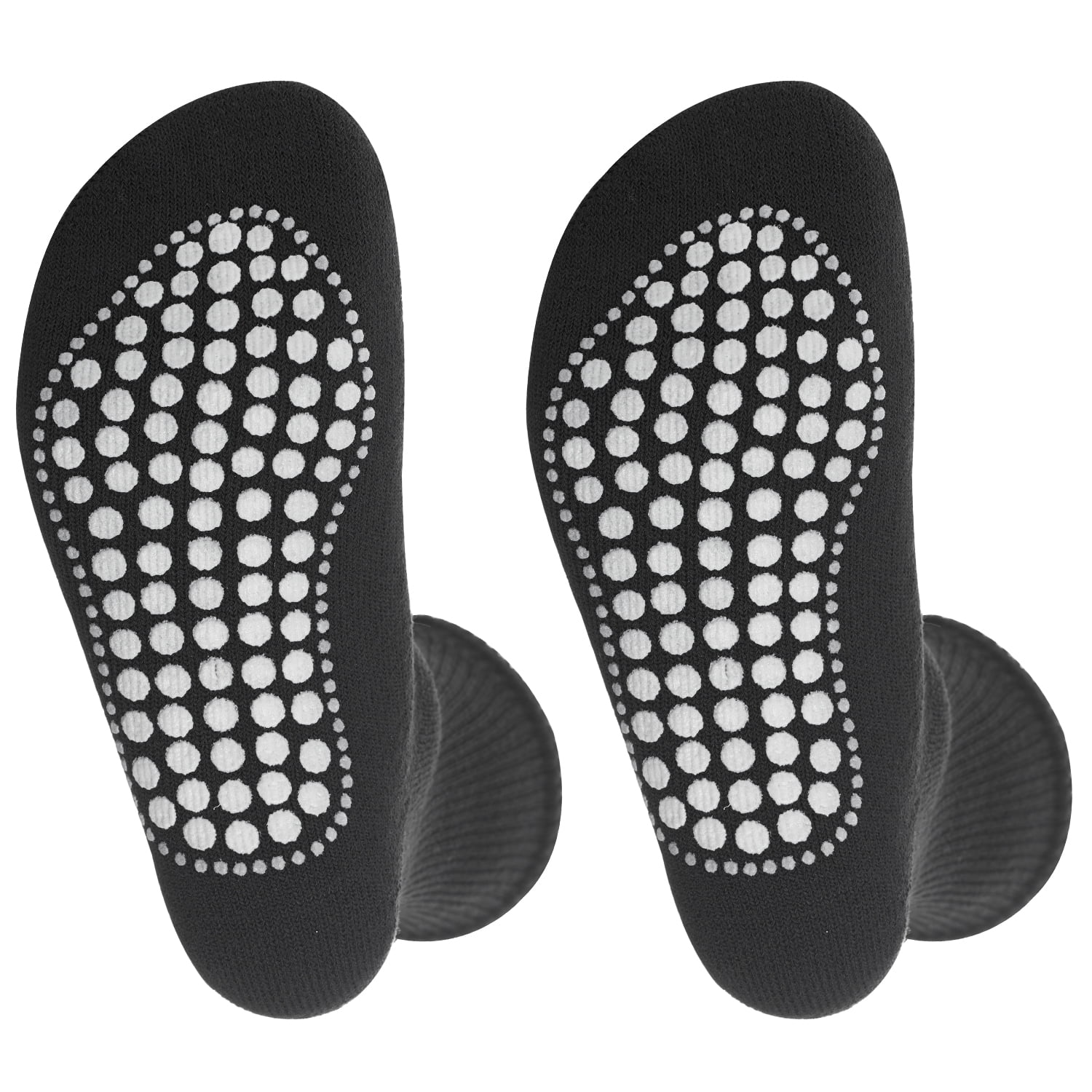 Diabetic Socks - Non Skid Hospital Loose Fitting Slipper Socks With Gripper Bottoms 2 Pack Savings - Gripper socks - Men's Size 13-15 (Skid 2 Black)
