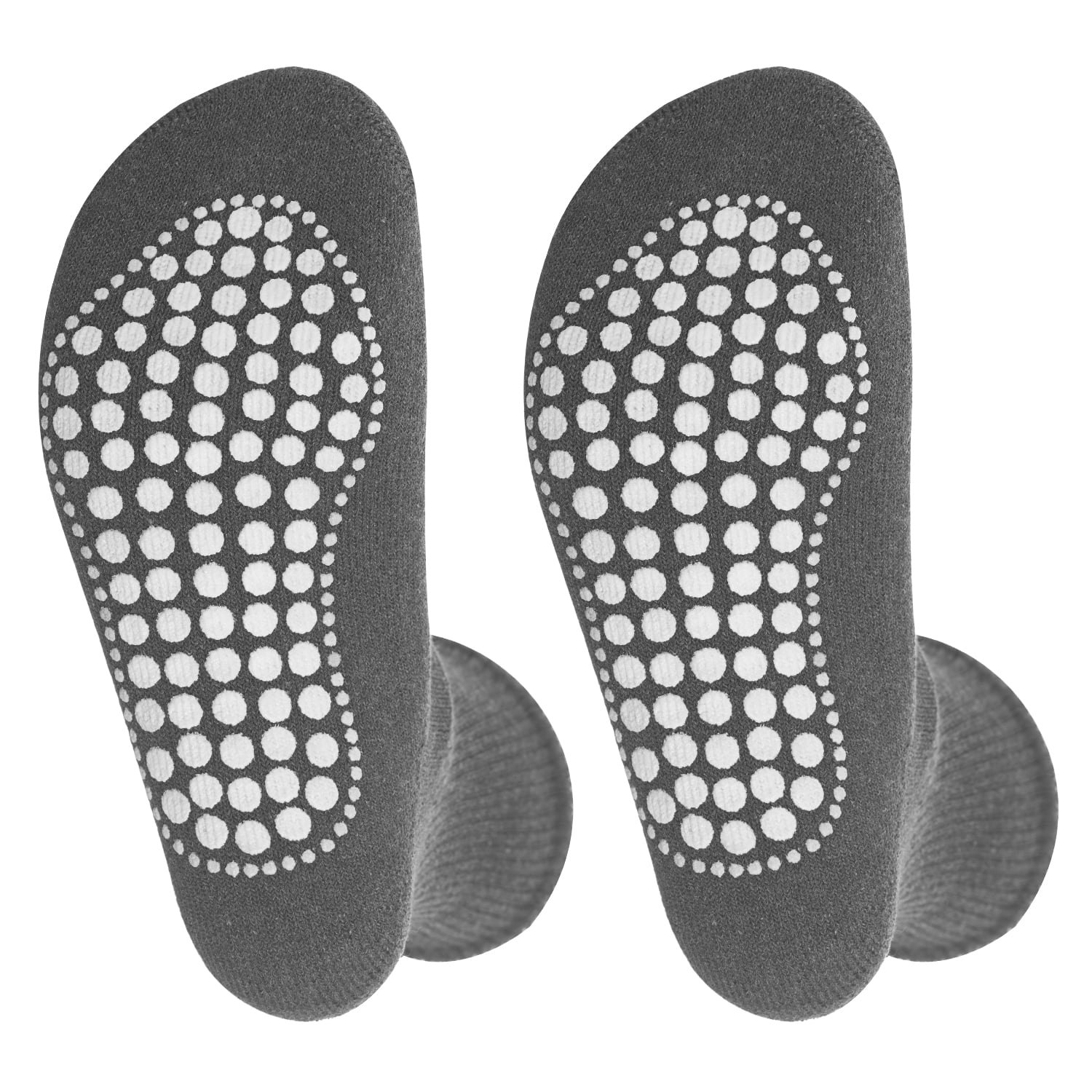 Diabetic Socks - Non Skid Hospital Loose Fitting Slipper Socks With Gripper Bottoms 2 Pack Savings - Gripper socks - Men's Size 13-15 (Skid 2 Grey)