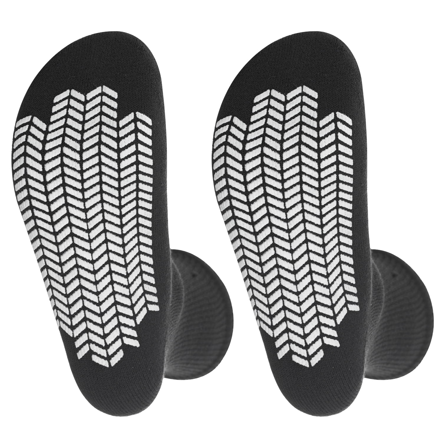 Diabetic Socks - Non Skid Hospital Loose Fitting Slipper Socks With Gripper Bottoms 2 Pack Savings - Gripper socks - Men's Size 13-15 (Skid 3 Black)