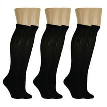 Diabetic Socks Over The Calf Knee High Socks Premium Cotton Non-Binding Socks (Black - 2 Pairs, Socks Size 13-16, Fit Men's Shoe Size 12-15)